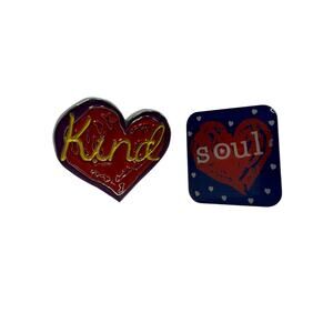 PENZEYS Pin Set - Kind, Soul - Red Heart - 2 pins
